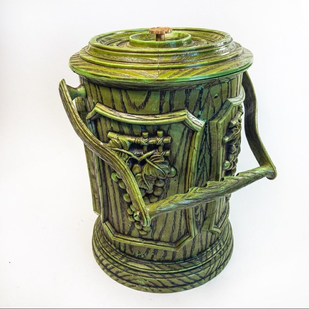 Vintage Chinoiserie Plastic Ice Bucket